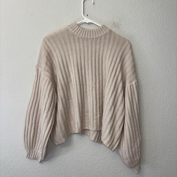 Princess Polly Sweaters - Princess Polly Innerbloom Oversized Mock Neck Ribbed Sweater Pastel Pink XS / S